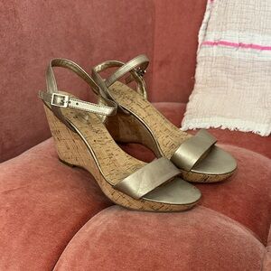 Bandolino Gold Wedge Sandals